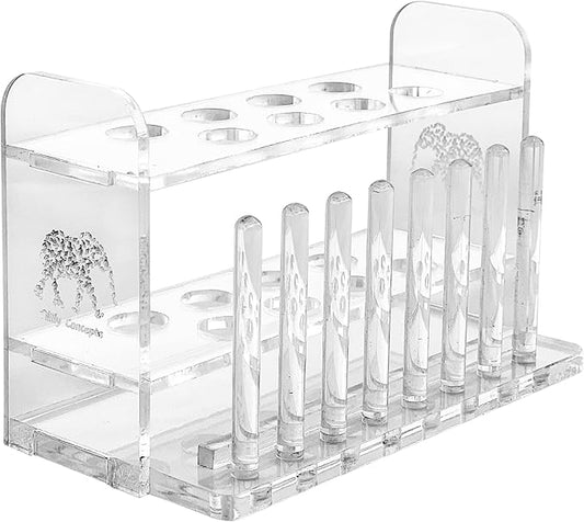 Aquarium Test Tube Holder, Handmade Rack, w/8 Slots and 8 Drying Poles for API and TC Glass Test Tubes