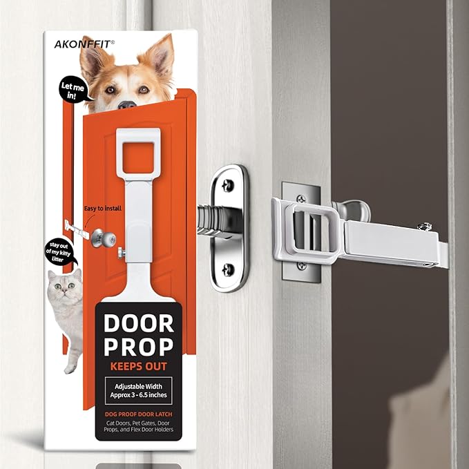 Cat Door Prop for Pets, Cat Door Latch Holder to Keep Interior Door Open for Pets, Adjustable Cat Door Prop for Cats Keep Dogs Out of Cat Feeding Station & Litter Box, Cat Door Stopper