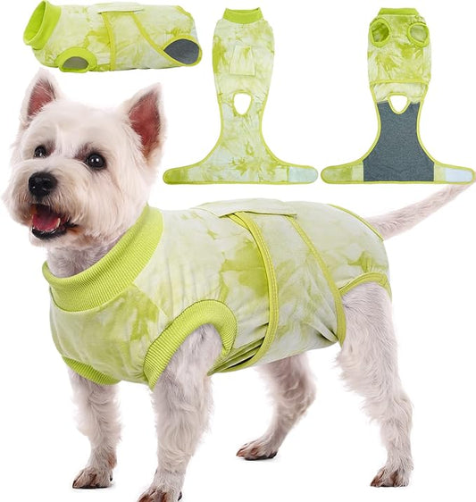 Kuoser Dog Surgery Recovery Suit, Professional Spay & Neuter Surgical Onesie for Dogs, Soft Breathable Abdominal Dog Bodysuit Dog Cone Alternative Anti Licking Wounds Dog Surgery Suits, S