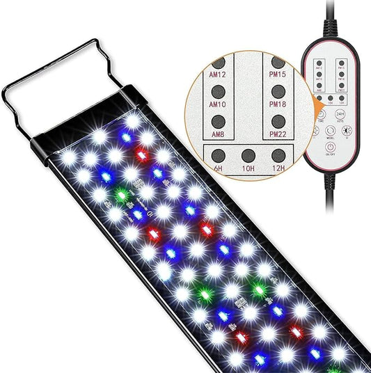 Aquarium Light, 36W 24/7 Lighting Cycle, Sunrise/Daylight/Moonlight Mode and Custom Mode with Expandable Bracket, Adjustable Timer and 7 Color Brightness for 36~42IN