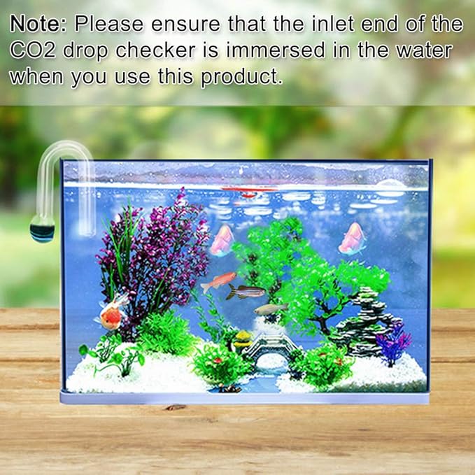 Senzeal 2Pcs Hang On CO2 Drop Checker Glass Aquarium Monitor CO2 Indicator for Planted Fish Tank