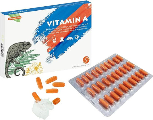 Vitamin A Supplement for Reptiles and Amphibians, 30 Capsules.