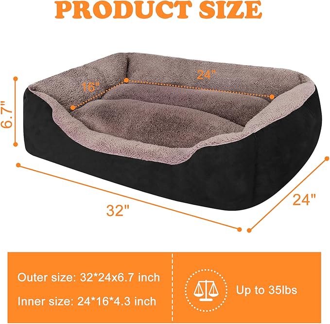 PUPPBUDD Dog Beds for Medium Dogs, Washable Dog Bed Comfortable and Breathable Pet Bed Rectangle Warming Dog Bed for Medium Dogs