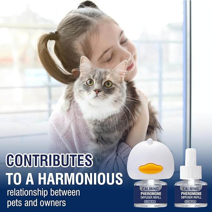 Cat Calming Diffuser Pheromones 3 In 1 Pheromone Calm Diffusers For Cats Plug In Multicat Thera Pet Feline Stop Peeing Ins Refill Hormone Anxiety Fermon Multi Kit Portable Classic Defuzzer Calmer