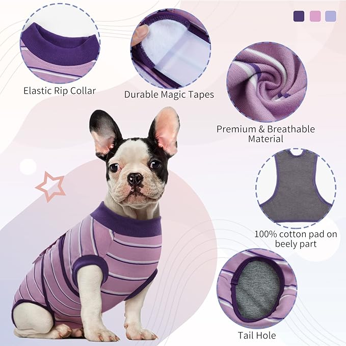 Kuoser Dog Surgery Suit, Surgical Onesie for Dogs Female Spay, Soft Dog Recovery Suit Male Neuter, Pet Abdominal Surgery Shirt Dog Body Suits After Surgery Wear, Anti Licking Dog Cone Alternative, XL