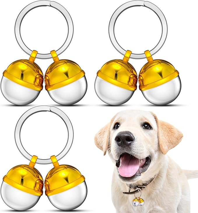 4 Pack Extra Loud Cat & Dog Bells, Premium Brass Dog Collar Bell Pet Tracker, Protect Wildlife, for Cats, Dogs, Various Pets & Deaf or Elderly Pets