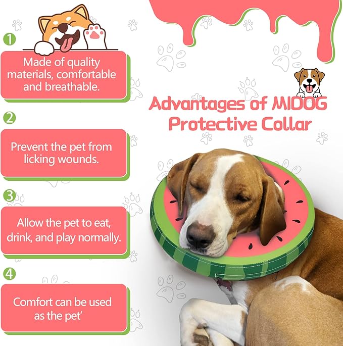 Dog Cone Collar for Small Medium Large Dogs for After Surgery, Pet Inflatable Neck Donut Collar Soft Protective Recovery Cone for Dogs and Cats - Alternative E Collar Does not Block Vision - Red,L