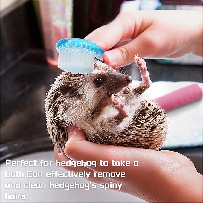 4 Pack Hamster Brush - Small Animal Bath Brush with Lid Soft Cleansing Brush Massage Combs for Hedgehog Guinea Pig Rabbit Chinchilla Ferret Small Animal Grooming Tool Cleaning Supplies-Random Color