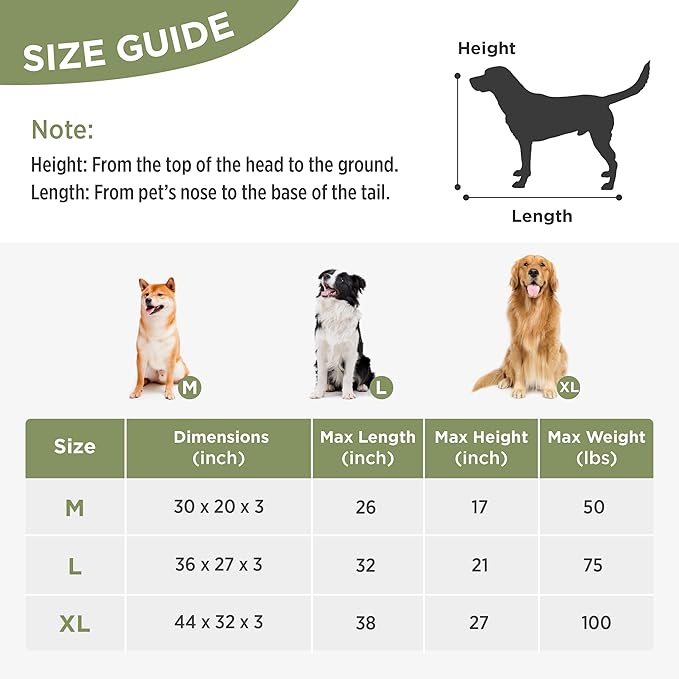 Lesure Outdoor Waterproof Dog Beds for Large Dogs - Dog Bed Washable with Oxford Fabric Surface, Large Orthopedic Foam Pet Bed with Removable and Durable Cover, Machine Washable