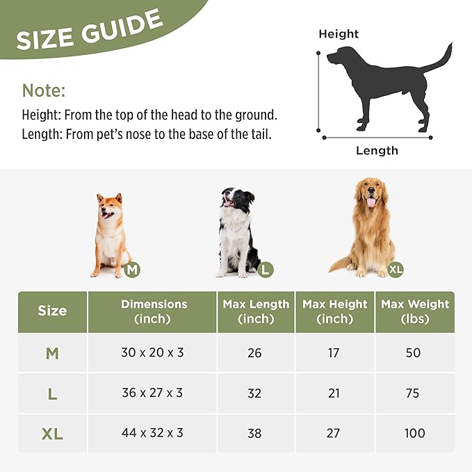 Lesure Outdoor Waterproof Dog Beds for Large Dogs - Large Dog Bed with Oxford Fabric Surface, Large Orthopedic Foam Pet Bed with Removable and Durable Cover, Machine Washable