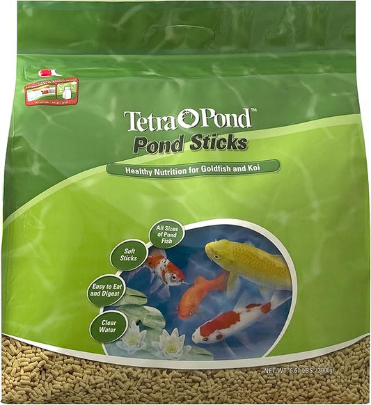 Tetra Pond Sticks, Koi Fish & Goldfish Food, Soft Sticks, Easy to Digest Floating Pond Fish Food, 6.61 pounds