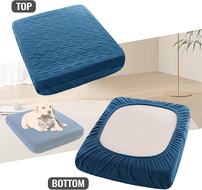 nanbowang Waterproof Dog Bed Covers Replacement Washable Pet Hair Easy to Remove, Dog Pillow Cover Quilted, Pet Bed Cover Lovely Puppy Bed Cover for Dog/Cat 32x40x6