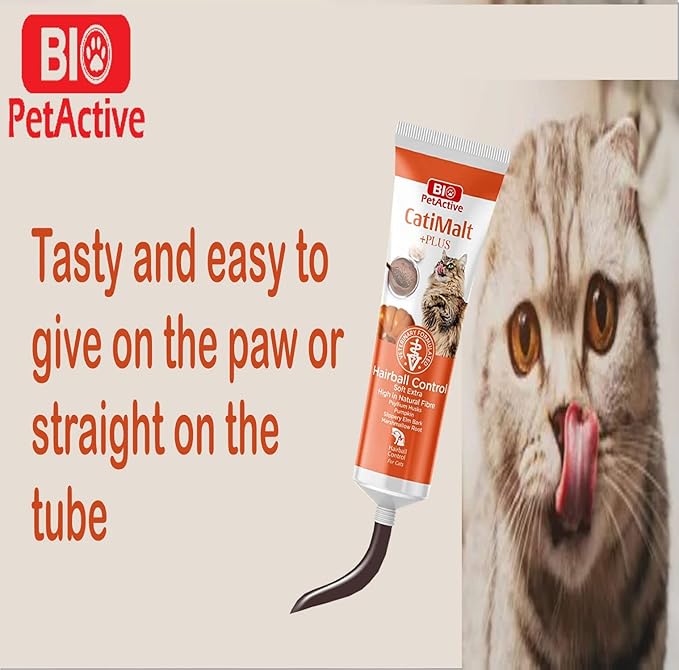 Bio Pet Active CatiMalt +Plus All Natural Hairball Remedy for Cats with Tasty Pumpkin Flavor