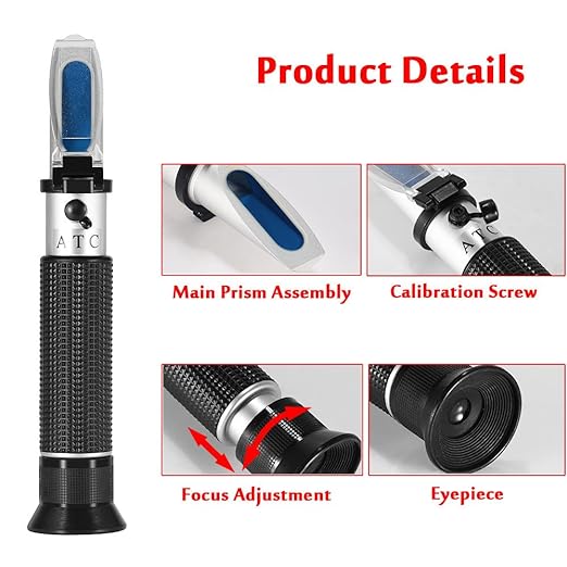 Seawater Salinity Refractometer,V-Resourcing Automatic Temperature Compensation Sea Water Salinity Measurer for Aquarium, Hydrometer, 0-100ppt & 1.000-1.070 Salinity Specific Gravity