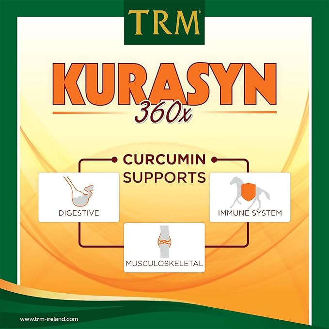 Kurasyn 360x Horse Feed Supplement for Improved Performance and Mobility with Fast-Acting Curcumin - 33.8 fl oz (1 Liter) - 33.8 fl oz