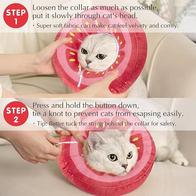 ANWA Adjustable Cat Cone Collar Soft, Cute Cat Recovery Collar, Cat Cones After Surgery for Kittens