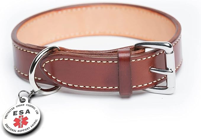 DOUBLE SIDED Small Breed Emotional Support Animal ESA Tag Red Medical Alert Symbol and Protected by Federal Law .999 inch ID Tag. Easily switch between collars harness and vest.