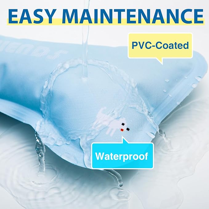 Cooling Pillow for Dogs, 6'' x 12'', Neck Support, Self Cooling Gel, Waterproof, Portable, Suitable for Cats, Puppies, Small Breed Dogs, Perfect Pet Summer Product, Baby Blue, S