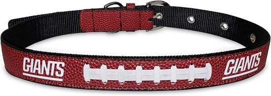 Pets First Tough Leather Pet Collar NFL New York Giants Premium Dog Collar, Limited Edition. Best & Strongest Heavy-Duty Dog Collar!, Medium (16-20"" Long & 1"" Wide) (NYG-3081-MD)