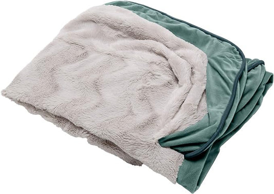 Furhaven Replacement Dog Bed Cover Perfect Comfort Plush & Velvet Waves Sofa-Style, Machine Washable - Celadon Green, Medium