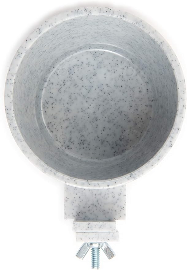 Lixit Quick Lock Removable Cage bowls for Rabbits, Birds, Dogs, Cats, Gunea pigs and Other Small Animals. (Granite, 10oz)