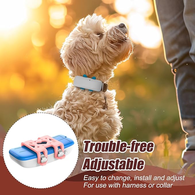 4pcs Tracker Attachment Clips, GPS Dog Tracker Silicone Cover Tracker Accessories for Dog Activity Tracker Parts Replacement (Pink)