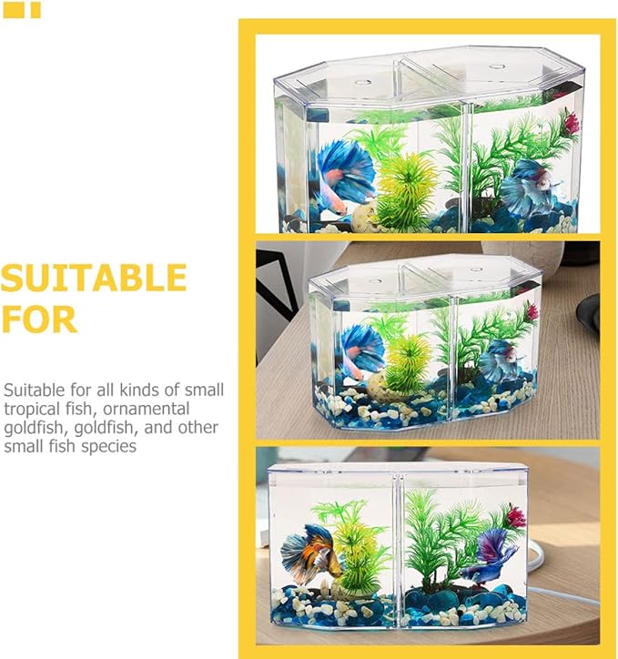 Mipcase Mini Tank 4pcsbox Guppy Small Hatchery Isolating Separation Acrylic Breeding Micro Aquarium Household Incubation Spawning Tank Container Incubator Tool Desktop Clownfish Small Fish Tank