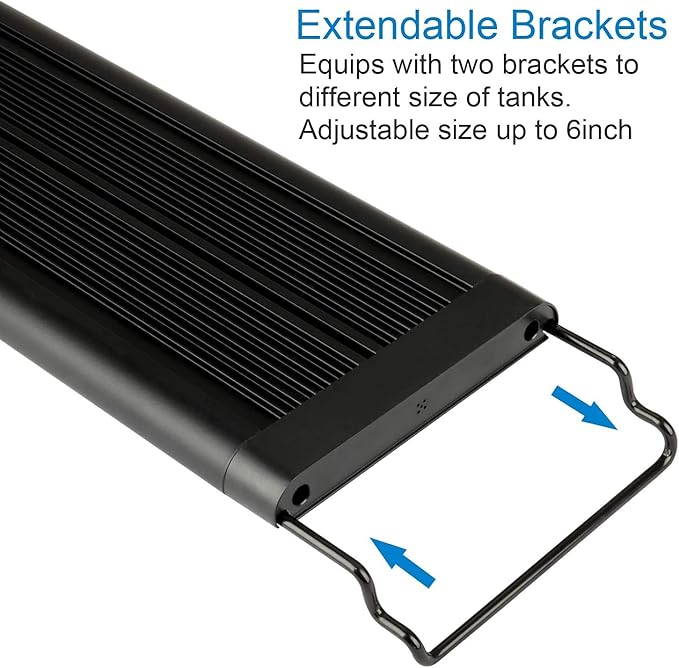 LED Aquarium Light, Full Spectrum Fish Tank Led Light with Aluminum Alloy Shell Extendable Brackets (20"-24")