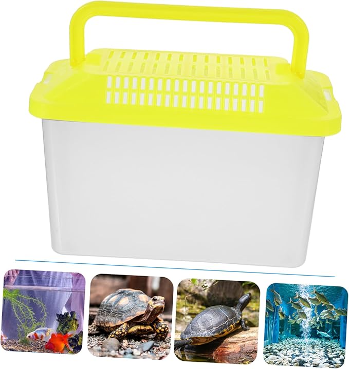 Plastic Turtle Fish Tank Lizards Terrarium Tank Reptile Feeding Tank Feeding Box for Reptile Reptiles Amphibia Portable Turtle Feeding Box Plastic Handheld Fish Tank Breeding Case