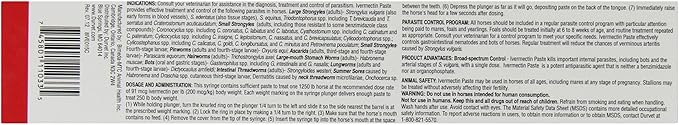 Ivermectin Paste Dewormer - 6.08g dose @ 1.87% Apple Flavor
