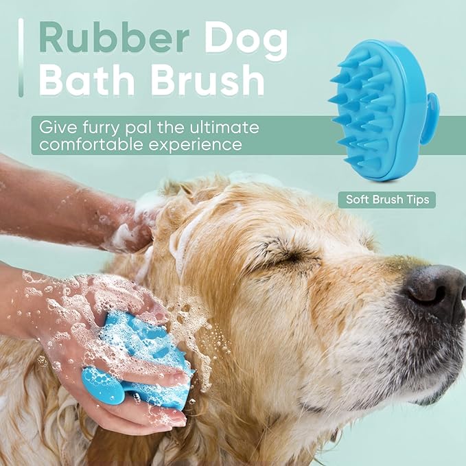 Petbobi Adjustable Dog Bath Tether, Dog Bathing Leash with Heavy Suction Cup and Soft Bath Brush, Dog Grooming Tub Restraint Perfect for Shower, Blowing, Trimming and Brushing Your Pet with Ease