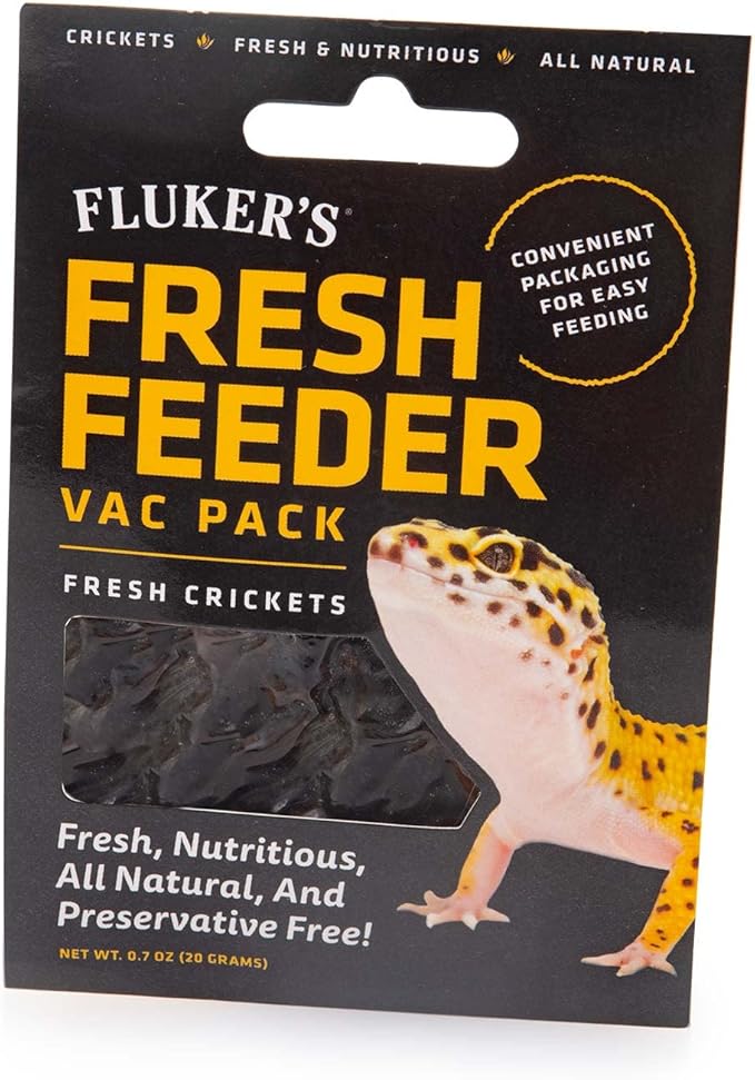 Fluker's Fresh Feeder Vac Pack Crickets, All Natural and Preservative Free, Great for Insect Eating Reptiles, Birds, or Small Animals, 0.7 oz