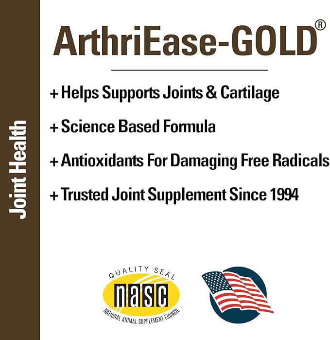 Vet Classics ArthriEase-Gold Joint Formula for Horses, Glucosamine, Chondroitin, Hyaluronic Acid & MSM Supports Joint Function & Flexibility, Alleviates Aches & Discomfort, 4 lb Powder, 120 Day Supply