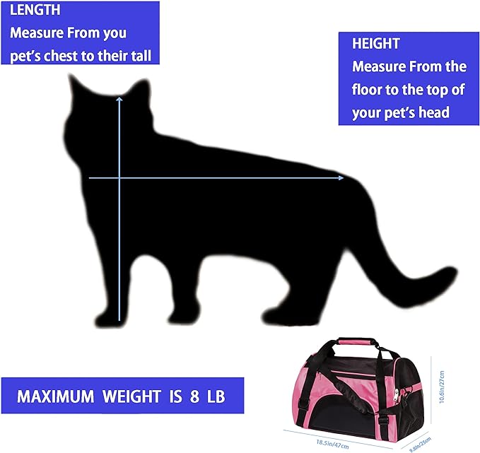 Pet Carrier Soft-Sided Carriers for Cat Carriers Dog Carrier for Small Medium Cats Dogs Puppies Pet Carrier Airline Approved up to 15 Lbs Cat Dog Pet Travel Carrier (Medium,Pink)