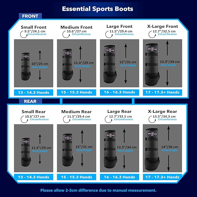 Harrison Howard Horse Sport Medicine Front Shock-Absorbing Boots All-Round Lower Limb Protection & Support Sport Boots Athletic Boots Perfect for Endurance Training and Performance Piano Black L