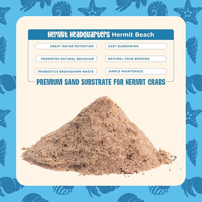 Fluker's All Natural Premium Hermit Crab Sand Substrate, Sand Mixture with Coconut Fiber, for Hermit Crab Tanks, 6 lbs. (Pack of 2)