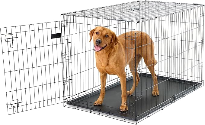 Carlson Pet Products SECURE and FOLDABLE Single Door Metal Dog Crate, Extra Large