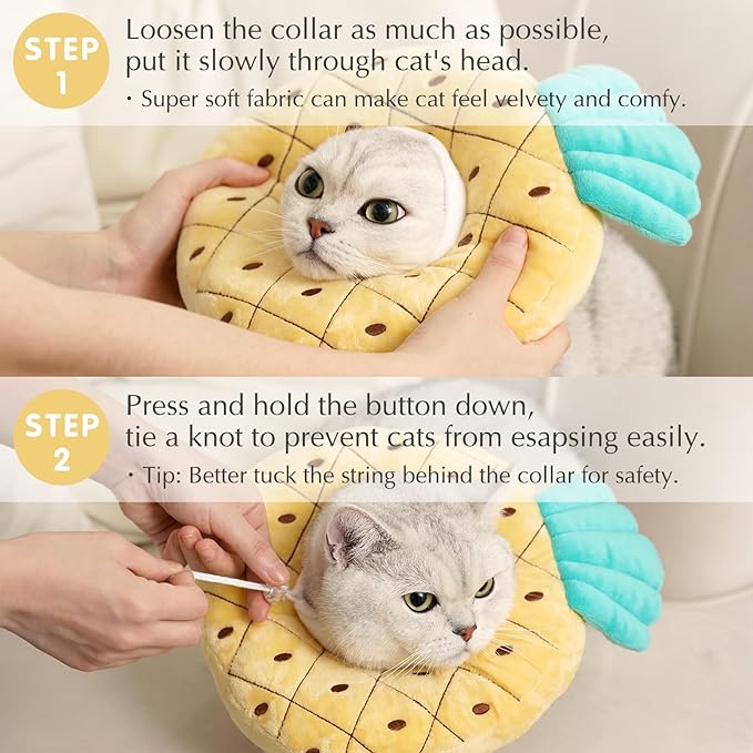 ANWA Adjustable Cat Cone Collar Soft, Cute Cat Recovery Collar, Cat Cones After Surgery for Kittens