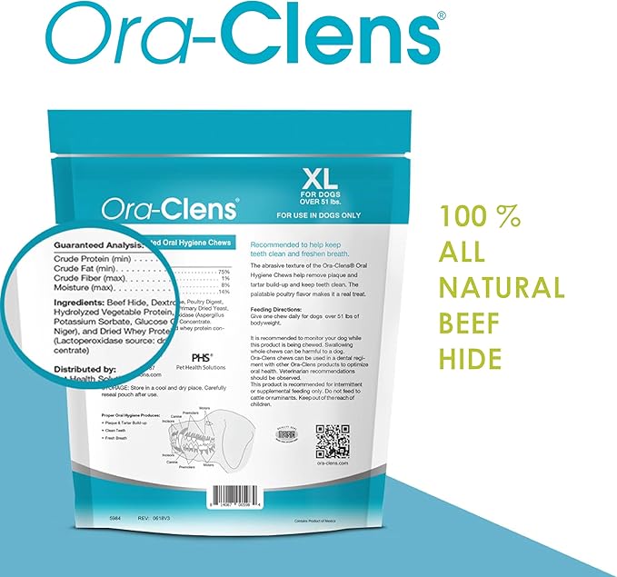 HealthyPets 15 Count Ora-Clens Oral Hygiene Chews, X-Large