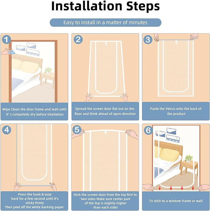 Reinforced Cat Screen Door,Fits Door Size 32''x 80'',Thickened Cat Resistant Mesh Screen Door for Living Room,Kitchen,Bedroom,Cat Proof Screen with Zipper Closure. (U-Type,White)