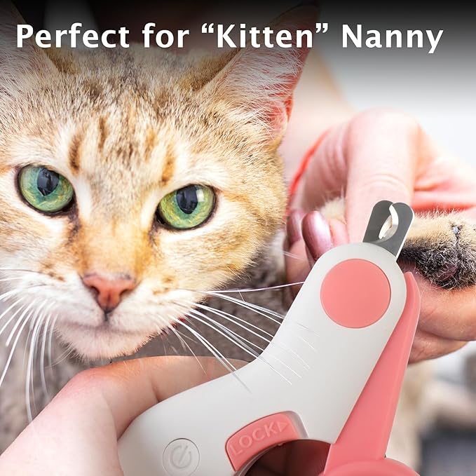 Small Animals Nail Clippers with LED Lights to Avoid Excessive Cutting and Razor Sharp Blades - Professional Claw Trimmer for Tiny Dog Cat Kitten Bunny Rabbit Bird Guinea Pigs Ferret Hamsters (Pink)