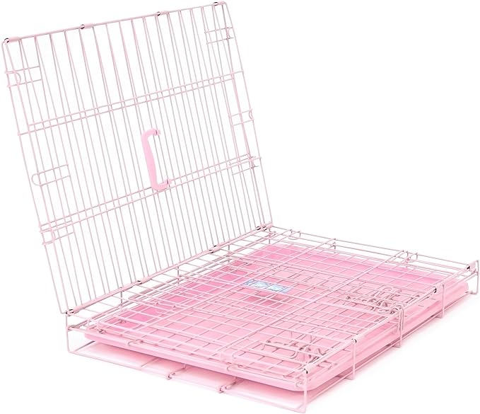 Carlson Pink Secure and Compact Single Door Metal Dog Crate, Small