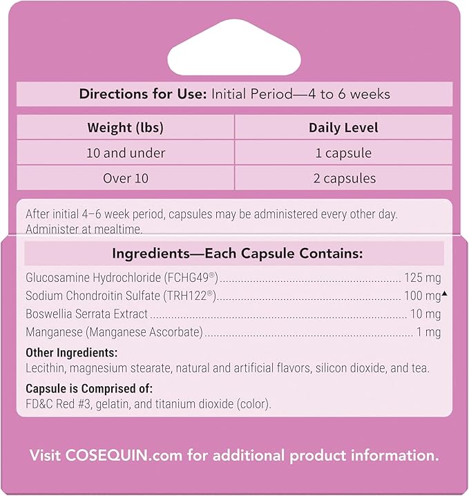 Nutramax Laboratories Cosequin® for Cats Maximum Strength PLUS Boswellia Capsules - Professional Line,Beige,60 Count (Pack of 1)