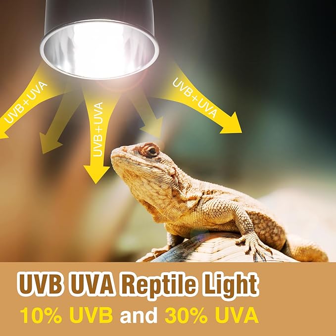 MIXJOY 2Pack UVB Bulbs for Reptiles 10.0, 13W Desert UVA UVB Light, Compact Fluorescent UVB Lamp for Reptiles, UVB Light for Bearded Dragon, Tortoise, and Other Lizards