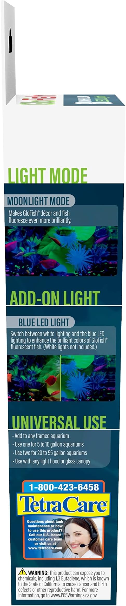 GloFish Blue LED Aquarium Light 8 Inches, 1 Count, Waterproof