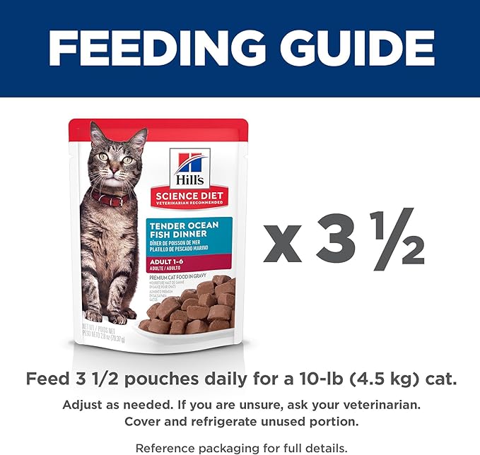 Hill's Science Diet Adult 1-6, Adult 1-6 Premium Nutrition, Wet Cat Food, Ocean Fish Stew, 2.8 oz Pouch, Case of 24