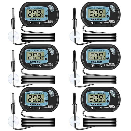 Aquarium Thermometer, Digital Water Thermometer with LCD Display, Fish Tank Thermometer, Reptile Thermometer for Terrarium Fish Tank (6)