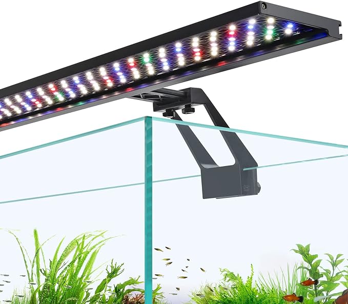 hygger Clip On Full Spectrum Aquarium LED Light, 22W Day-Night Dual Timer Sunrise-Day-Sunset-Moon Fish Tank Light, Adjustable Timer Brightness with 9 Colors for Planted Tank