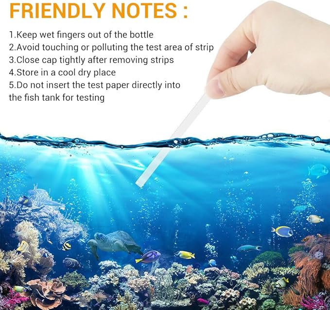 DONGKER 50pcs Aquarium Ammonia Test Strips,NH3/NH4 Test Kit Fast Testing Ammonia for Aquarium/Pond/Pool