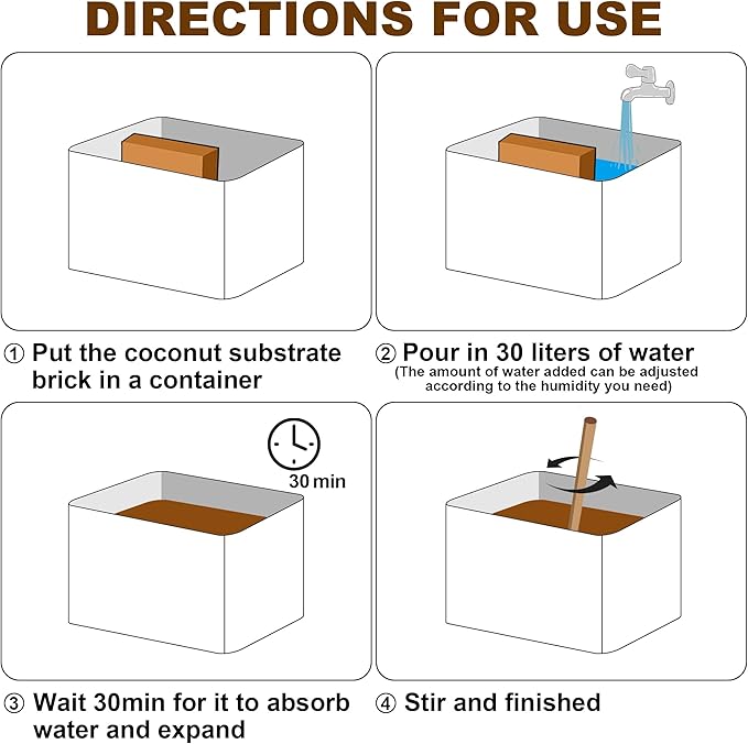 winemana Coconut Substrate for Reptile, 61 Quart Coconut Husk Chip Bedding for Ball Python Snake Tortoise